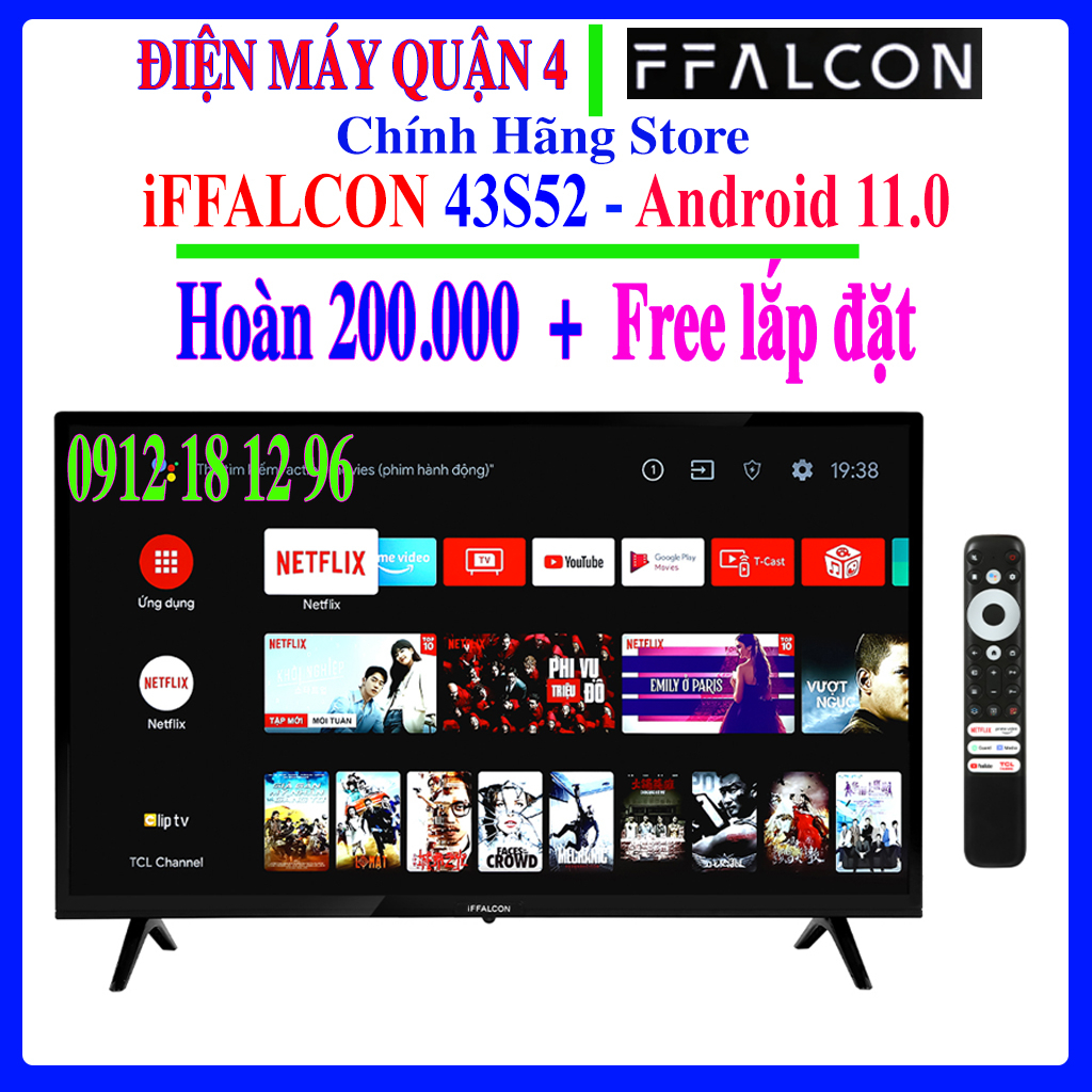 Android Tivi iFFALCON 40 inch 40S52 - Hàng chính hãng