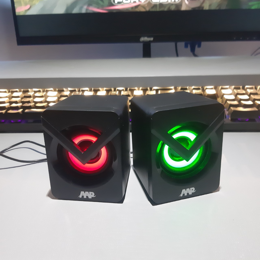 Loa Máy Vi Tính Mini AAP B011 Có Dây Đèn Led Loa Nghe Nhạc Để Bàn Chính Hãng Bảo Hành 12 Tháng