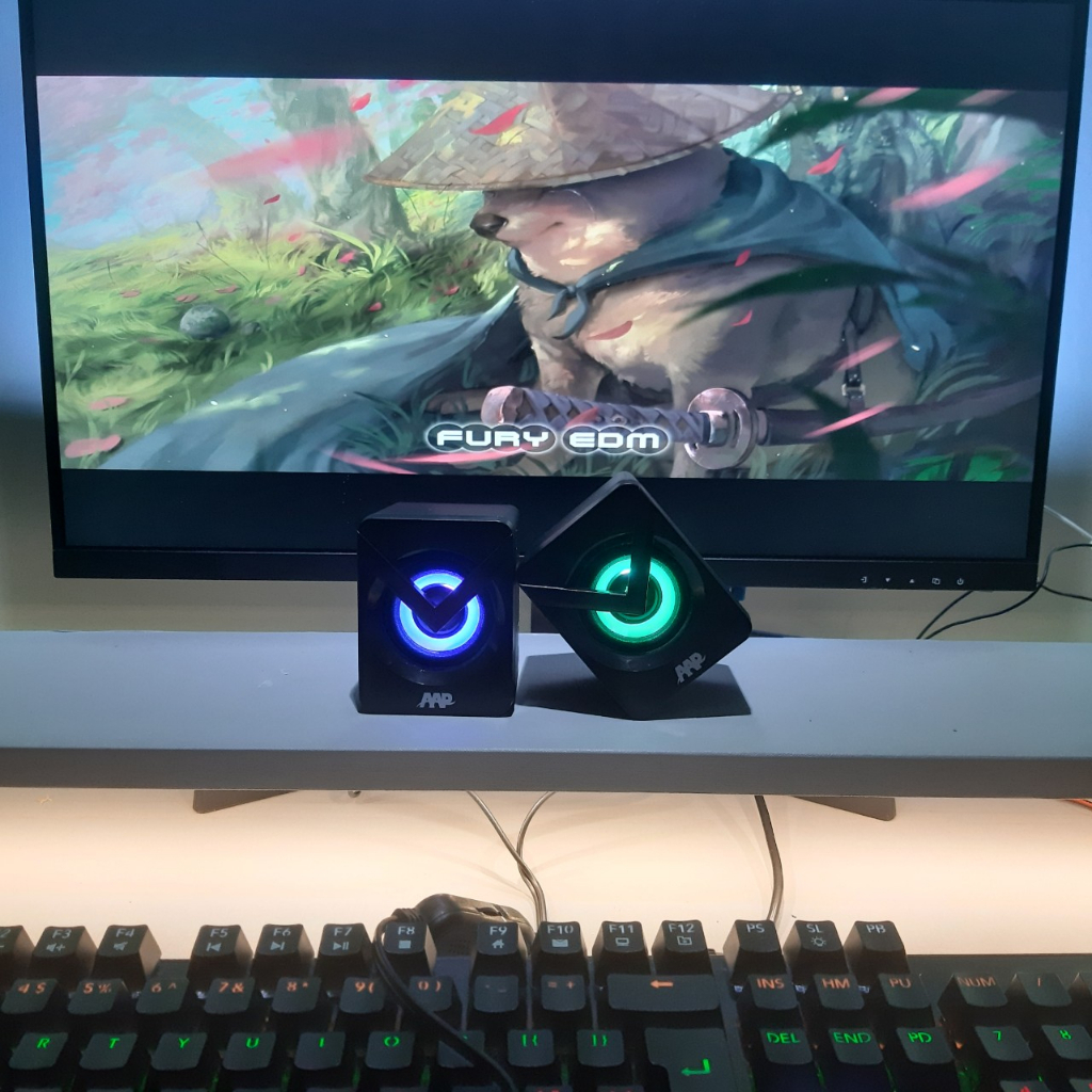 Loa Máy Vi Tính Mini AAP B011 Có Dây Đèn Led Loa Nghe Nhạc Để Bàn Chính Hãng Bảo Hành 12 Tháng