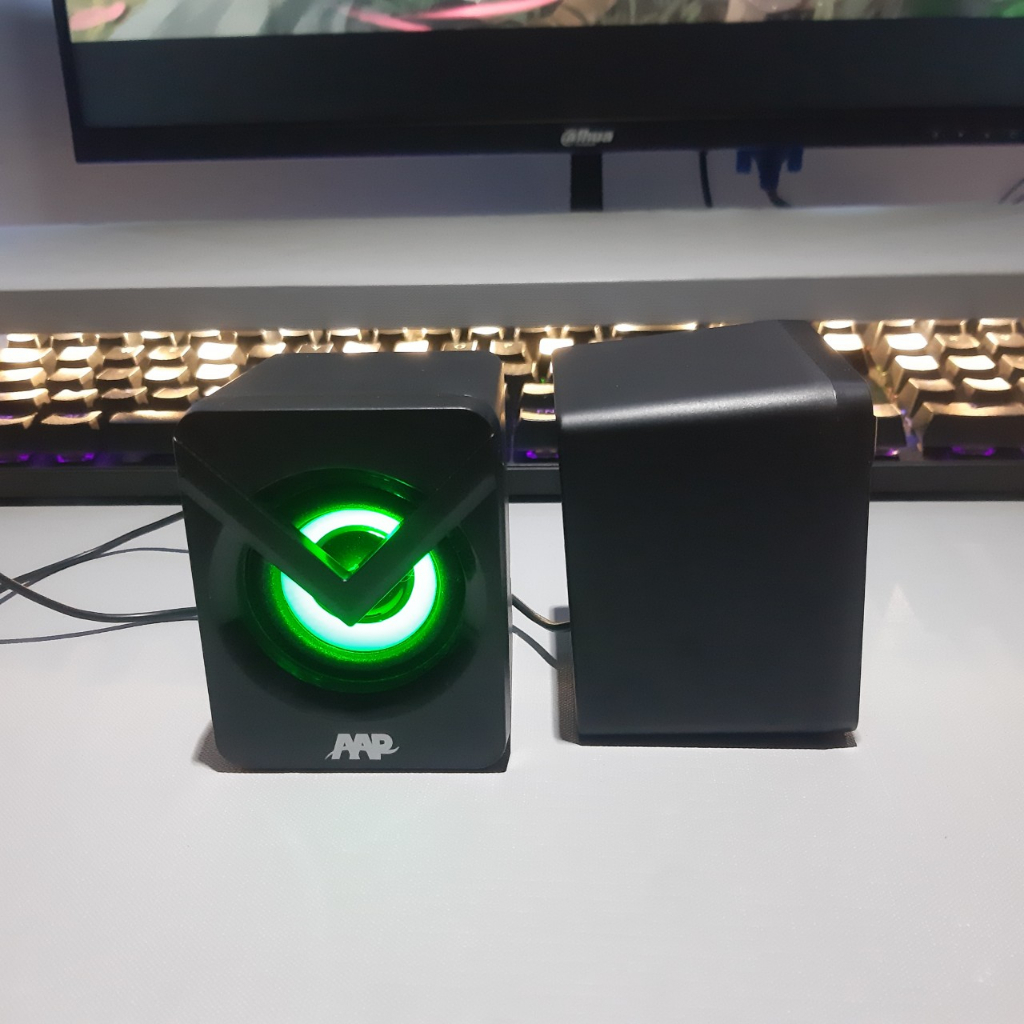 Loa Máy Vi Tính Mini AAP B011 Có Dây Đèn Led Loa Nghe Nhạc Để Bàn Chính Hãng Bảo Hành 12 Tháng