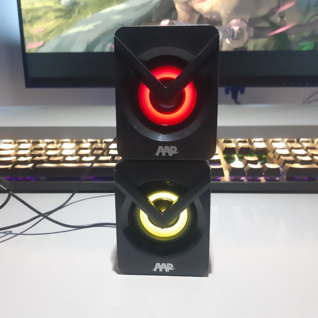 Loa Máy Vi Tính Mini AAP B011 Có Dây Đèn Led Loa Nghe Nhạc Để Bàn Chính Hãng Bảo Hành 12 Tháng