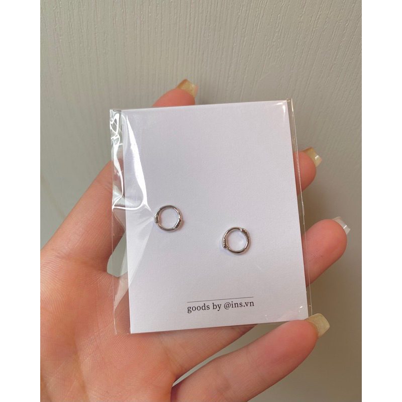 Khuyên tai bạc INS khoen tròn SLIM HOOP thiết kế mảnh đơn giản cá tính / GIÁ 1 CHIẾC