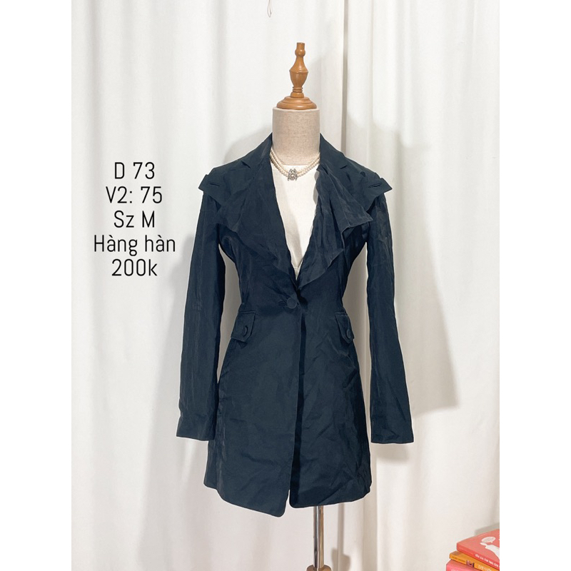 áo vest hàn quốc dáng dài cổ cách điệu sang chảnh