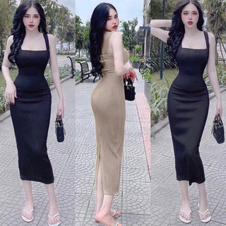 ĐẦM BODY HAI DÂY BẢN TO DÁNG DÀI TRƠN