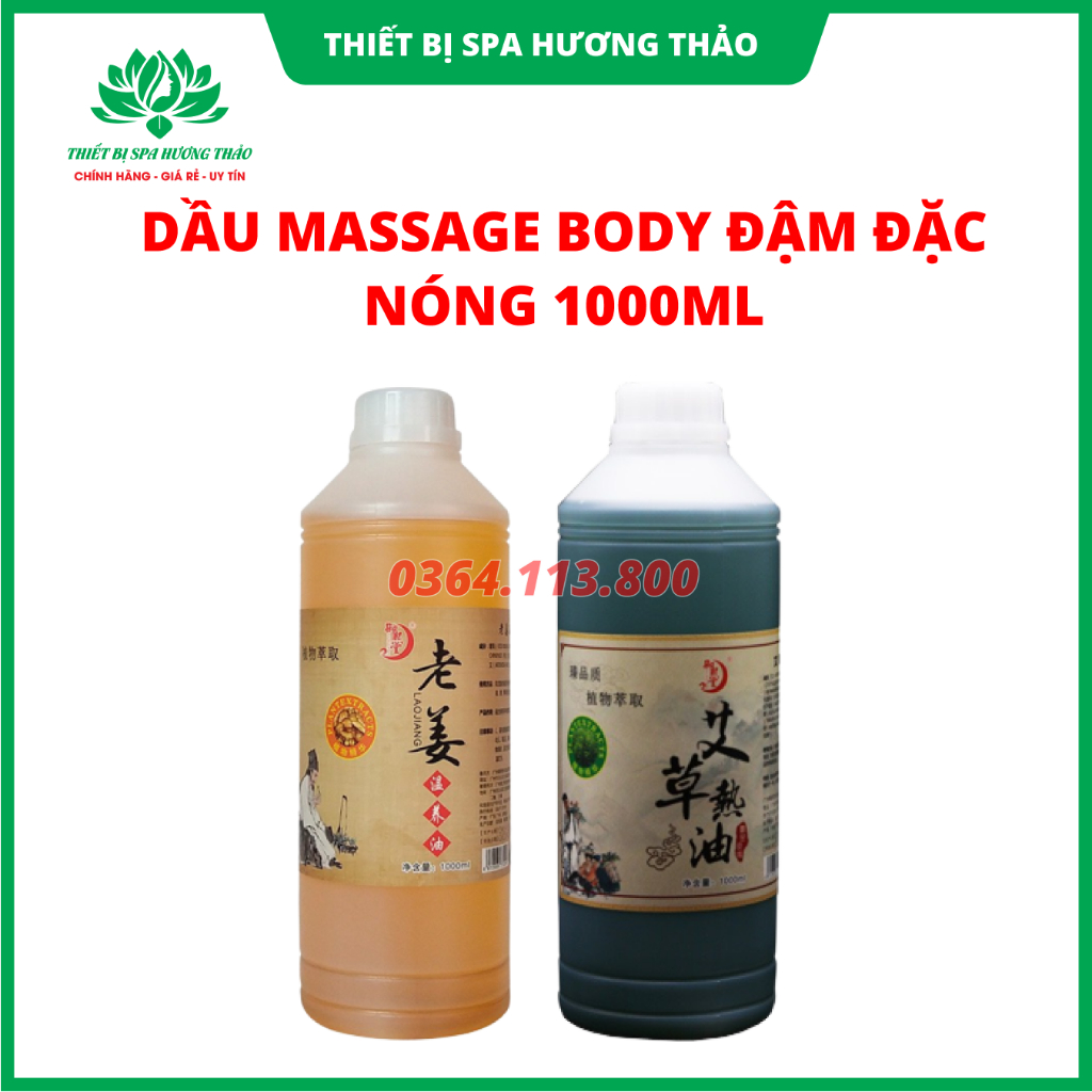 Dầu massage body gừng, ngải siêu nóng đậm đặc giảm béo chai 1000ml
