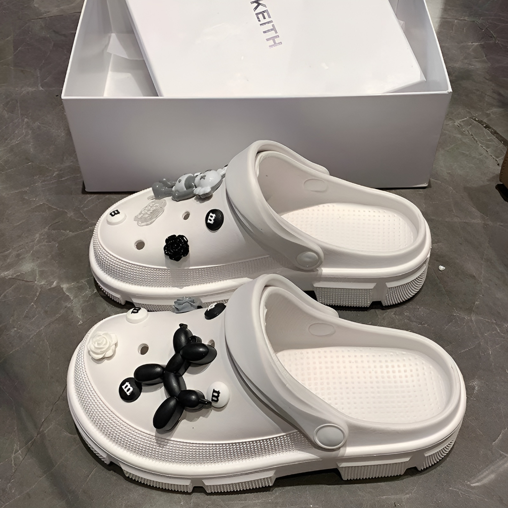 Dép sục thời trang Nam Nữ, dép sục EVA gắn Charm 2023