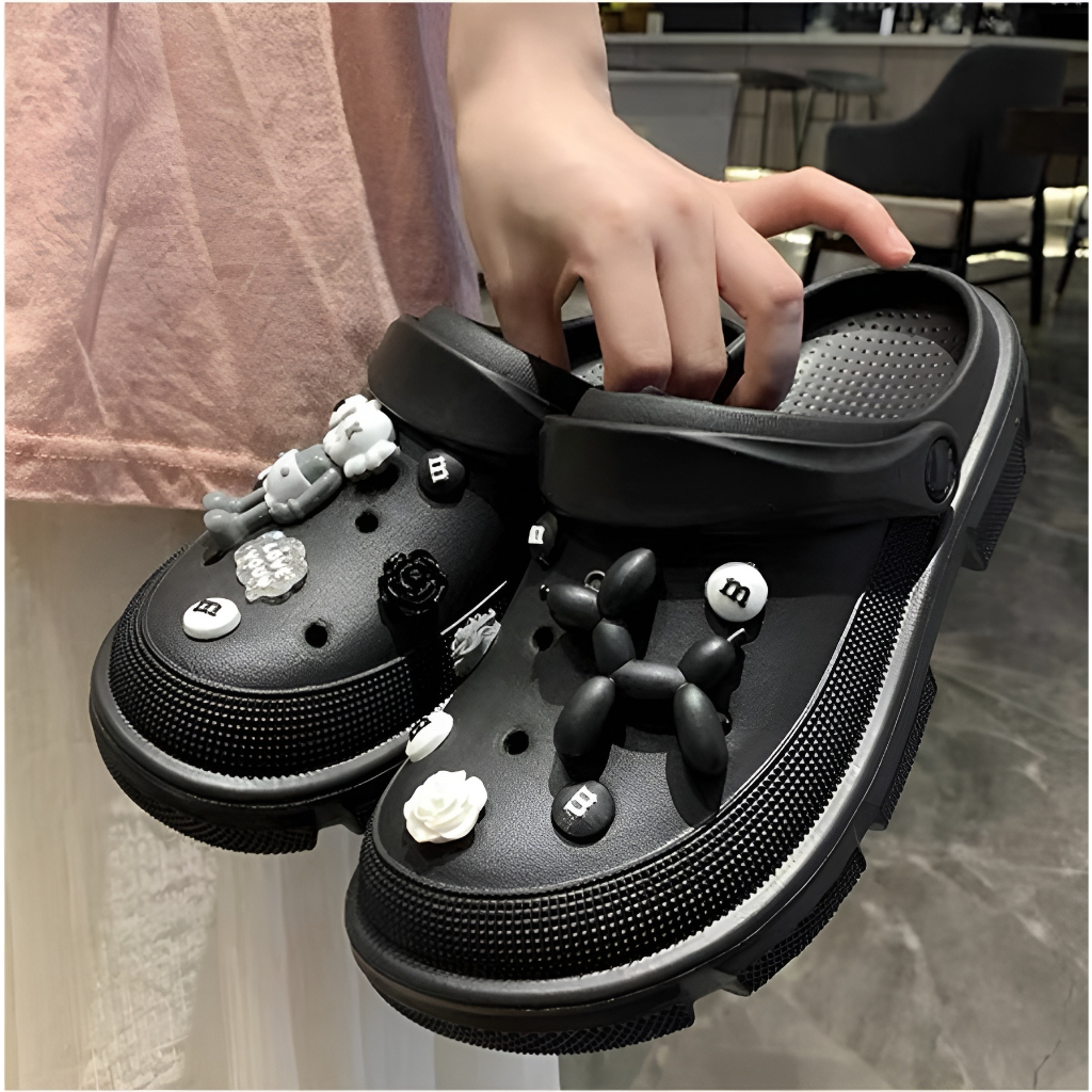 Dép sục thời trang Nam Nữ, dép sục EVA gắn Charm 2023