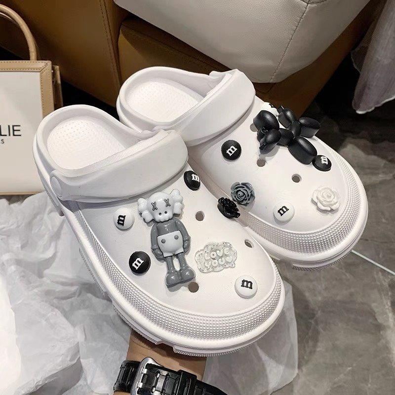 Dép sục thời trang Nam Nữ, dép sục EVA gắn Charm 2023