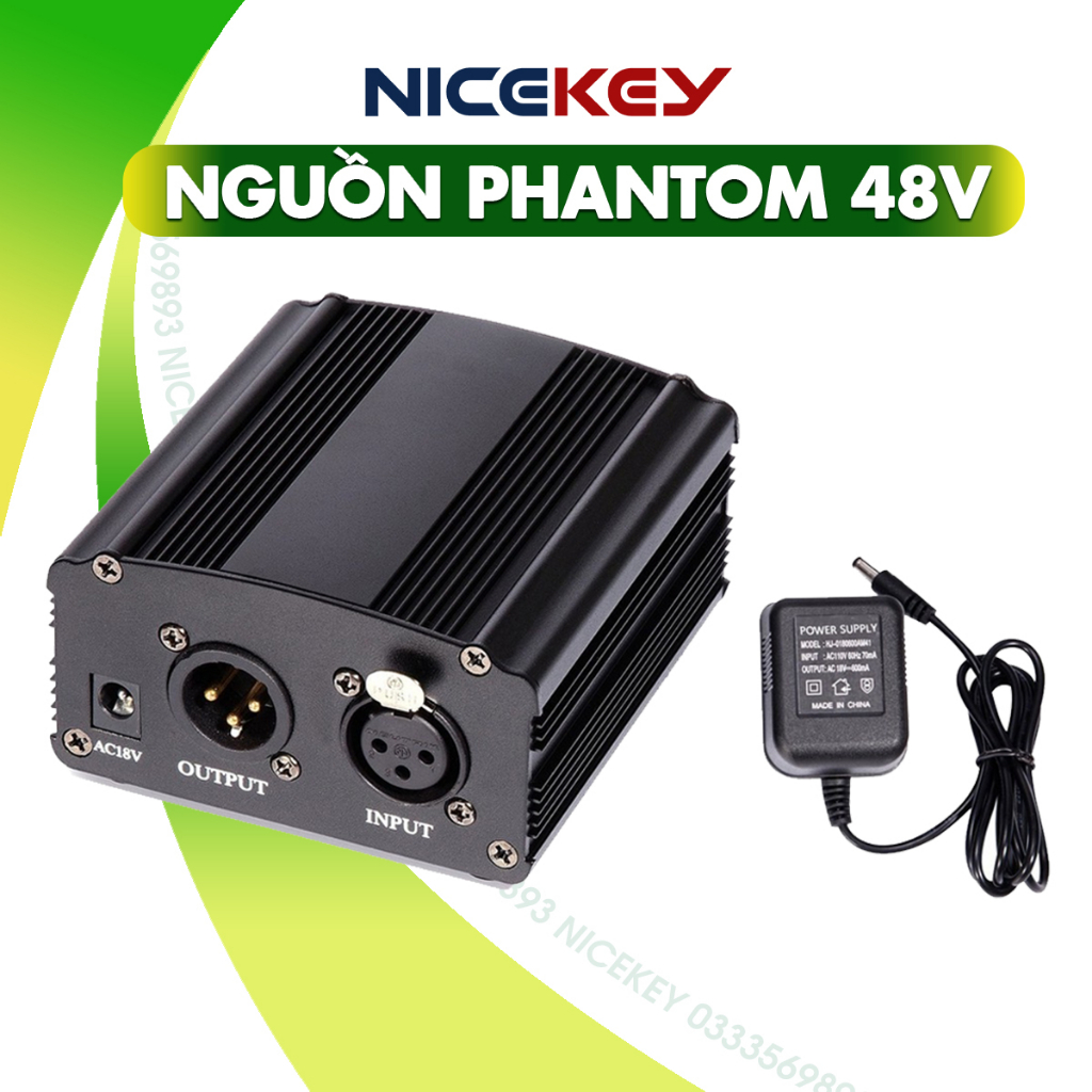Nguồn Phantom 48V Dùng Kết Hợp Mic PC-K200, PC-K320, SM-8B, PC-K600... Bảo Hành 6 tháng