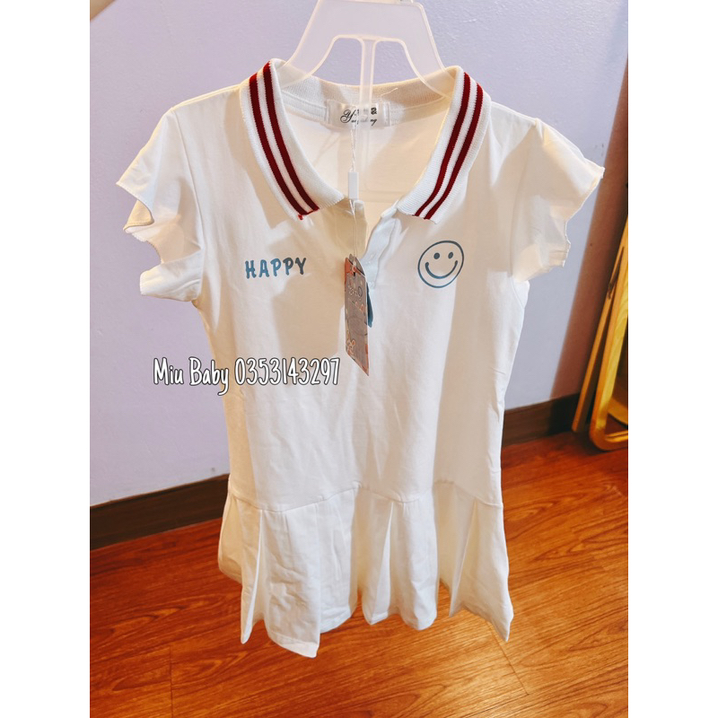 Váy đuôi cá cổ polo bé gái hàng qc 2 màu