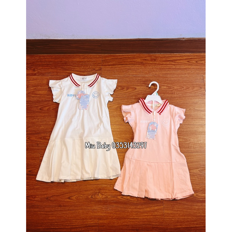 Váy đuôi cá cổ polo bé gái hàng qc 2 màu
