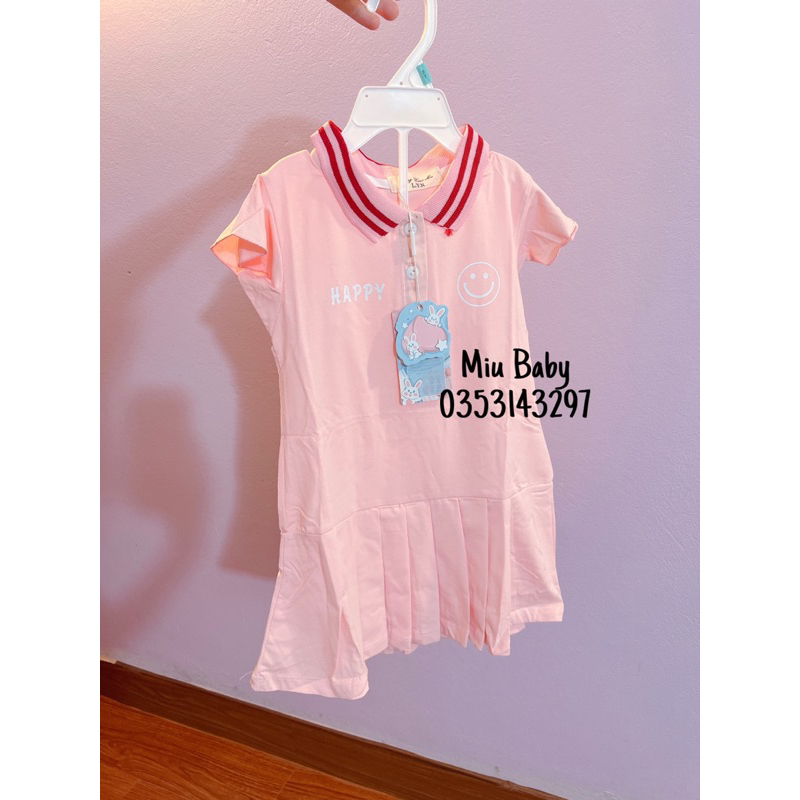 Váy đuôi cá cổ polo bé gái hàng qc 2 màu