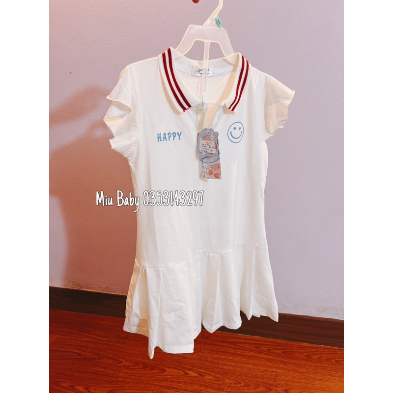 Váy đuôi cá cổ polo bé gái hàng qc 2 màu