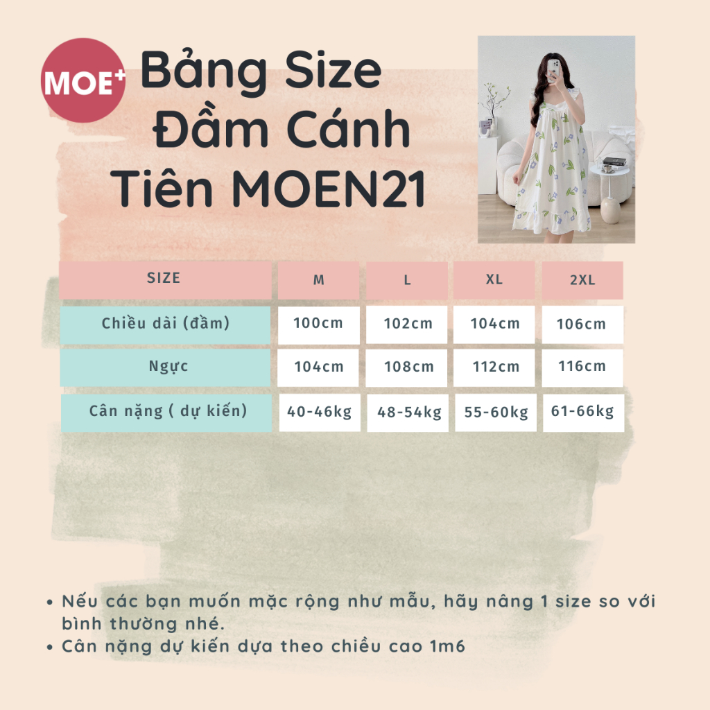 HÀNG SẴN_CÓ BIGSIZE_ Đầm Ngủ Hai Dây Cotton Lanh Cánh Tiên Hè 2023 MOEN21 | BigBuy360 - bigbuy360.vn