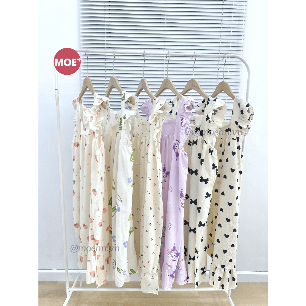 HÀNG SẴN_CÓ BIGSIZE_ Đầm Ngủ Hai Dây Cotton Lanh Cánh Tiên Hè 2023 MOEN21 | BigBuy360 - bigbuy360.vn