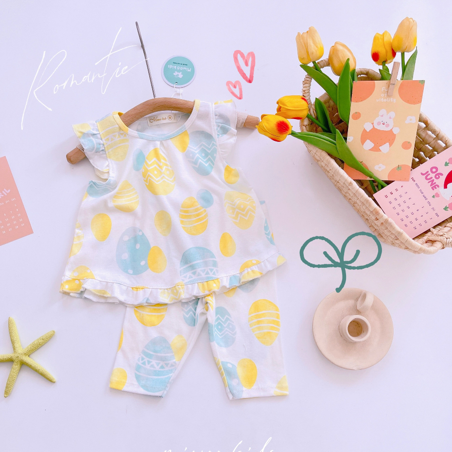 Bộ Bé Gái Quần Ngố Thun Bozip Mát Mịn Siêu Cưng