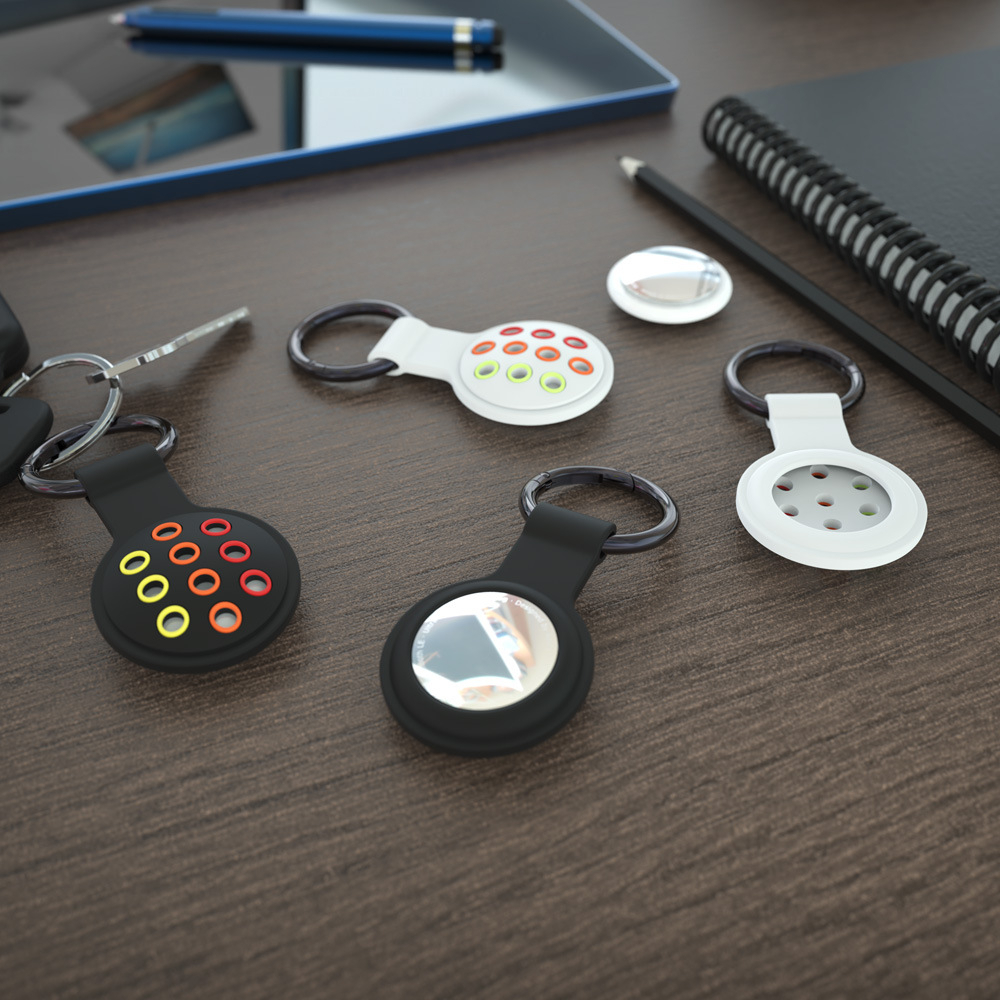 Vỏ bọc Bao silicon cao su Airtag kiểu nikesport 2 quai ngang và móc khóa thép SWA ART04 ART05