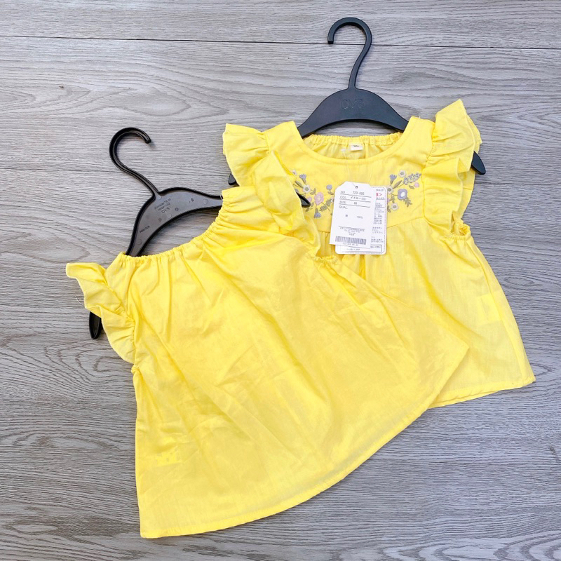 Áo cánh tiên hoa vàng dư xịn xuat nhật bé gái