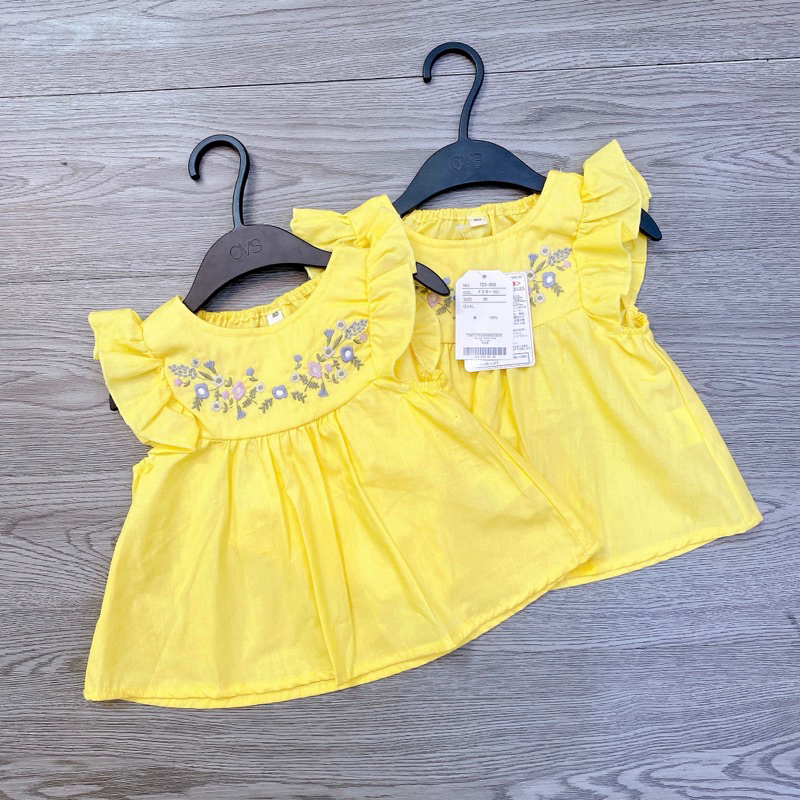 Áo cánh tiên hoa vàng dư xịn xuat nhật bé gái