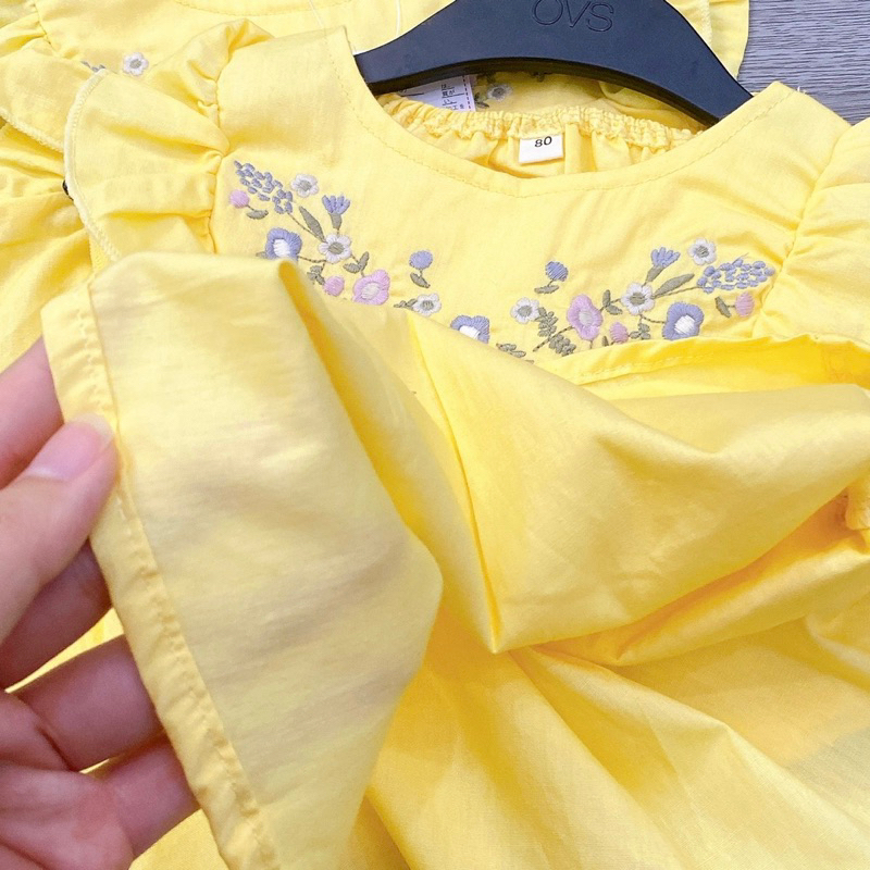 Áo cánh tiên hoa vàng dư xịn xuat nhật bé gái