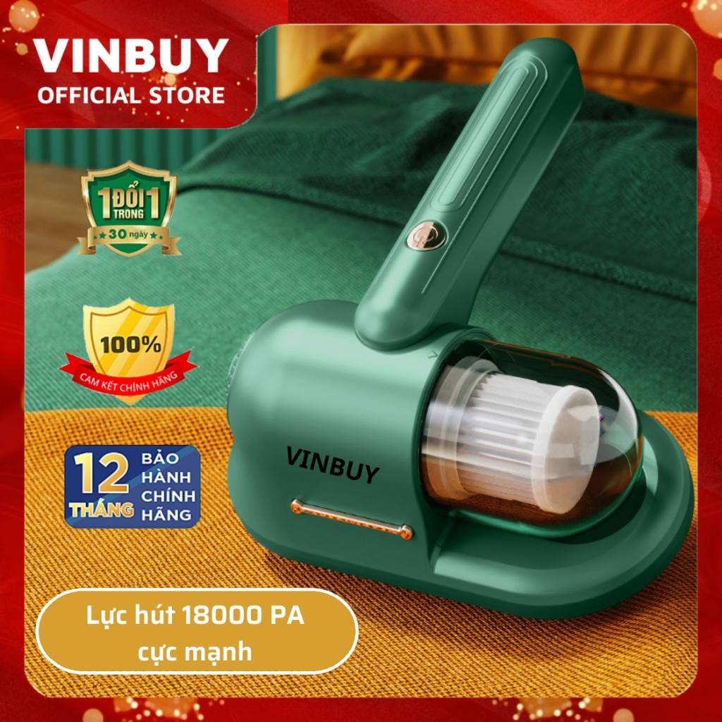 Máy hút bụi giường nệm không dây VinBuy cầm tay hiện đại diệt khuẩn đa tầng, đèn UV, lực hút mạnh 18000PA - VinBuy