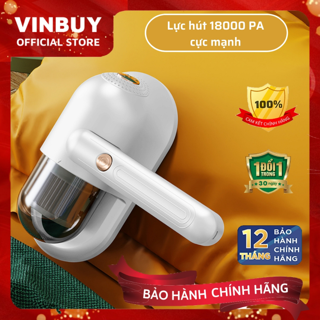 Máy hút bụi giường nệm không dây VinBuy cầm tay hiện đại diệt khuẩn đa tầng, đèn UV, lực hút mạnh 18000PA - VinBuy