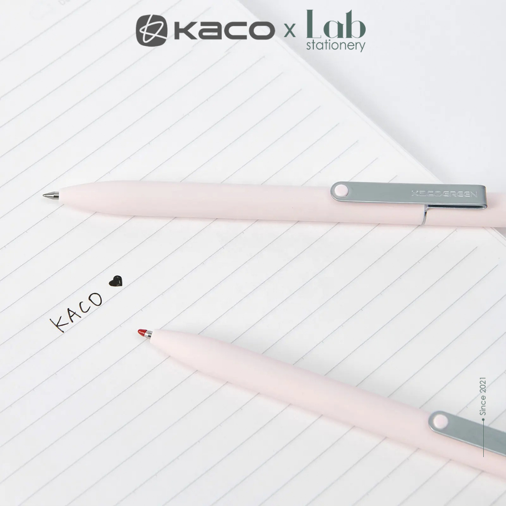 Bút Bi Mực Gel Kaco Midot Metal Clip Ngòi 0.5 Mực Đen Labo Vỏ Màu Pastel