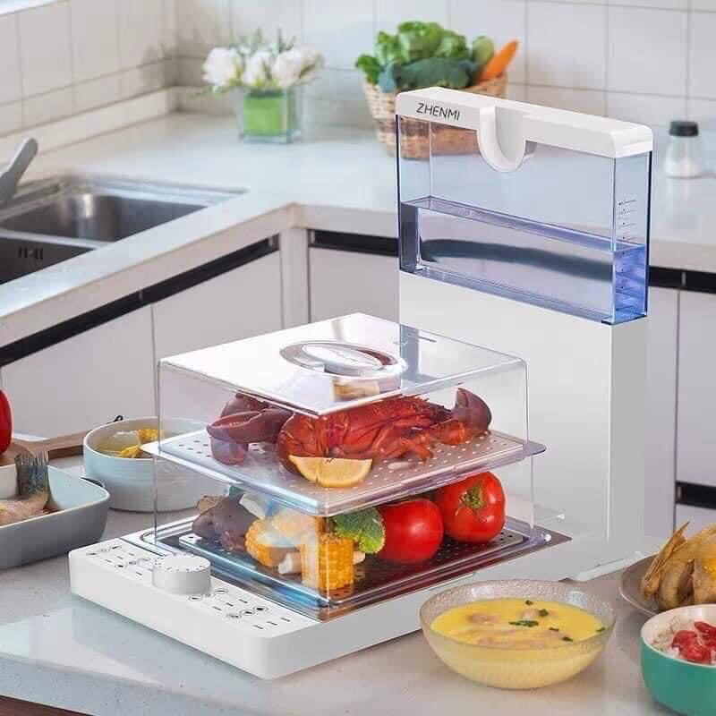 Máy hấp gấp gọn 3 tầng Zhenmi 12L công suất 800w bảo hành 12 tháng