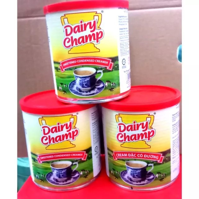 Combo 3 hộp ( mỗi hộp 1kg) sữa đặc có đường nguyên kem Dairy Champ Malaysia (Date mới 12 tháng)