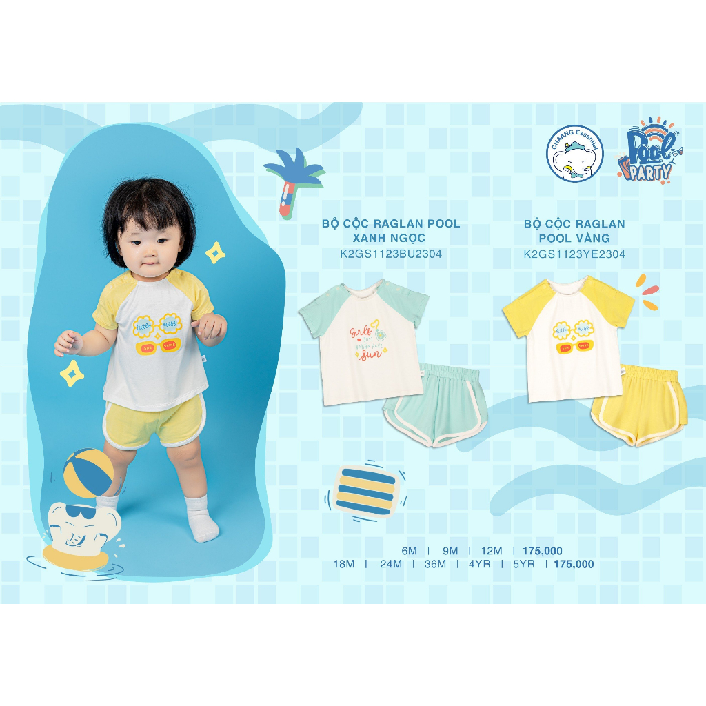 Chaang bộ cộc raglan cotton cho bé SS23 hihistores
