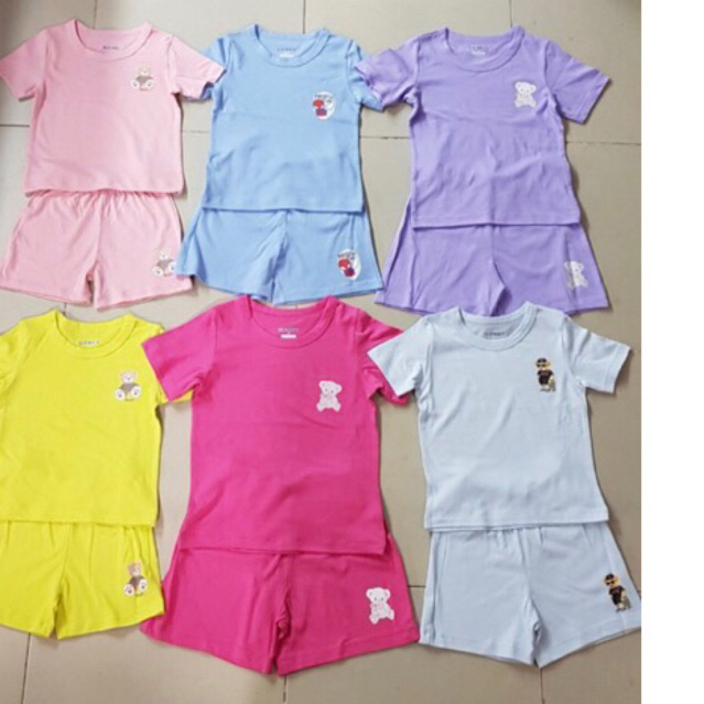 Bộ hè gấu bé trai bé gái old. navi vải siêu mềm mại sz 1-6Y satsunkid