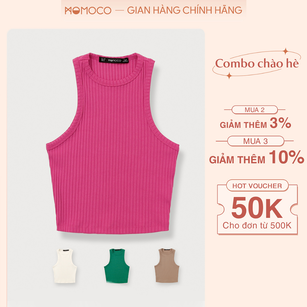Áo Ba Lỗ Tanktop MOMOCO Cổ Tròn Dáng Crotop Chất Liệu Cotton Tăm Co Giãn Tốt Phong Cách Trẻ Trung M2956