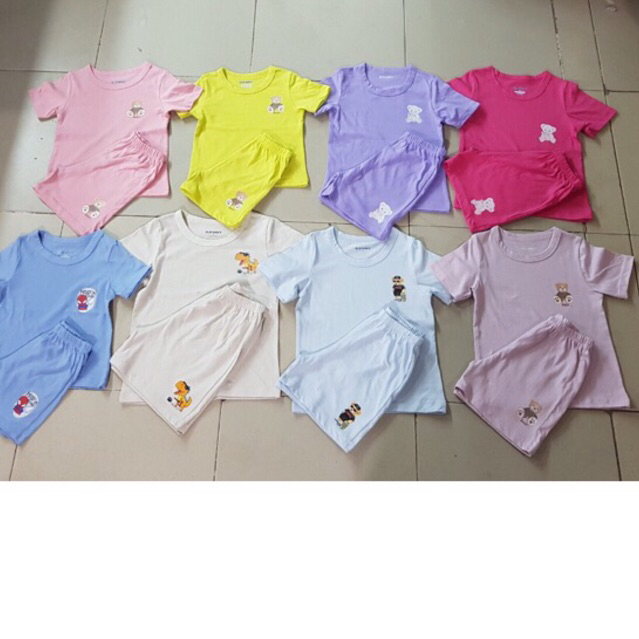 Bộ hè gấu bé trai bé gái old. navi vải siêu mềm mại sz 1-6Y satsunkid