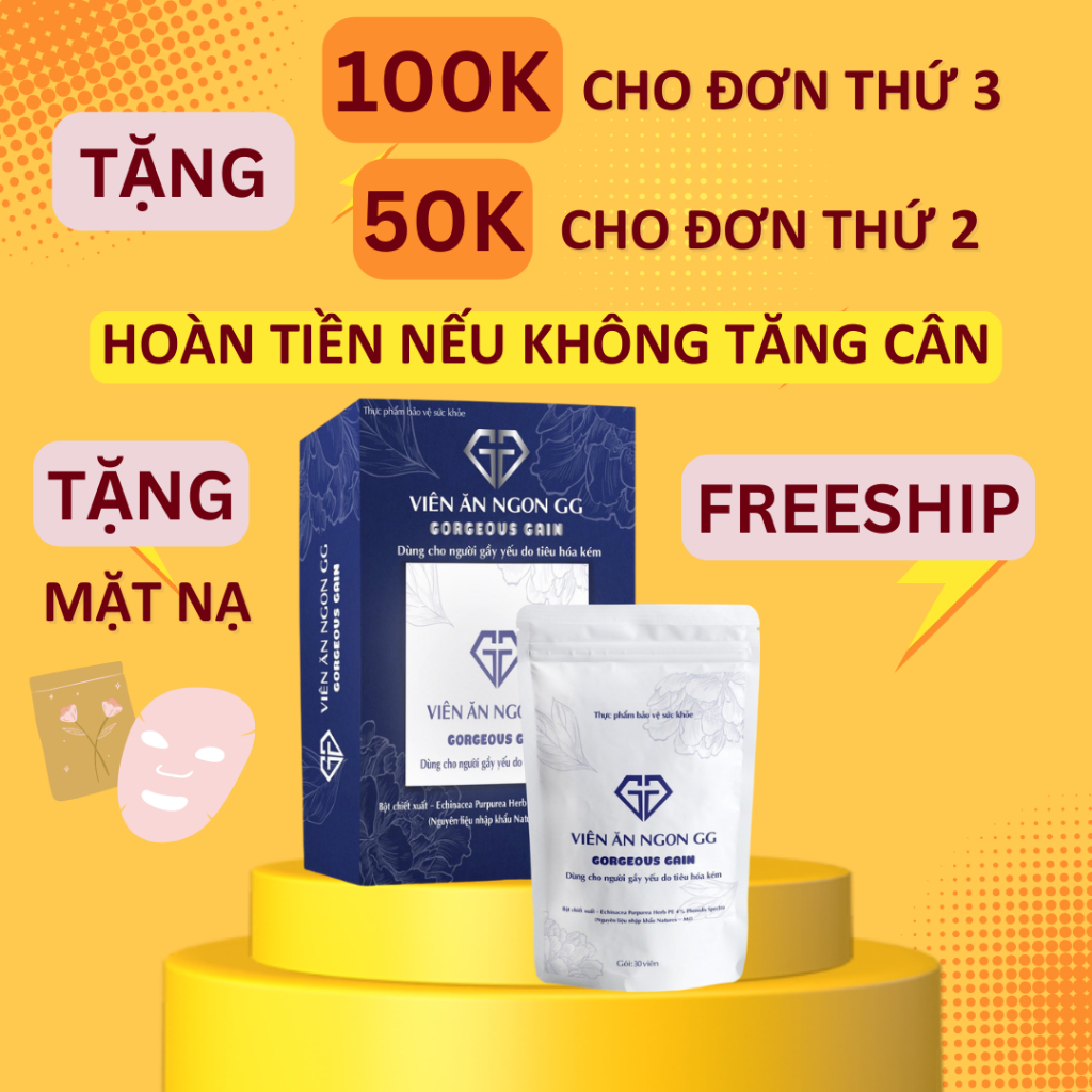 Viên Ăn Ngon GG Chính Hãng Ăn Ngon Tăng Cân Ngủ Sâu Cải Thiện Hệ Tiêu Hoá An Toàn Không Tác Dụng Phụ