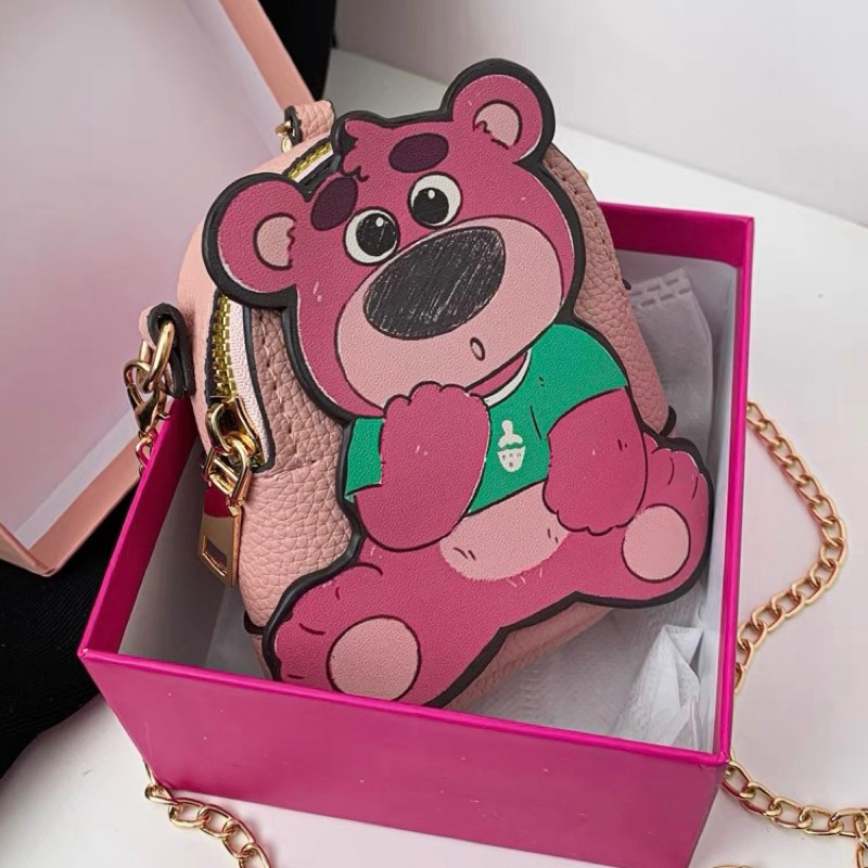 Túi Đeo Chéo Mini Gấu dâu tây Bunny Họa Tiết Đáng Yêu Thời Trang Cho Nữ, Túi Đeo Chéo Minion Đựng Điện Thoại Full Box