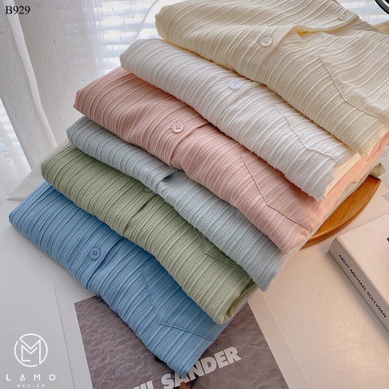 Áo sơ mi nữ from vừa tay dài màu trắng, đen, xanh, nâu chất đũi đẹp dày dặn tại Zini Store SM-D115