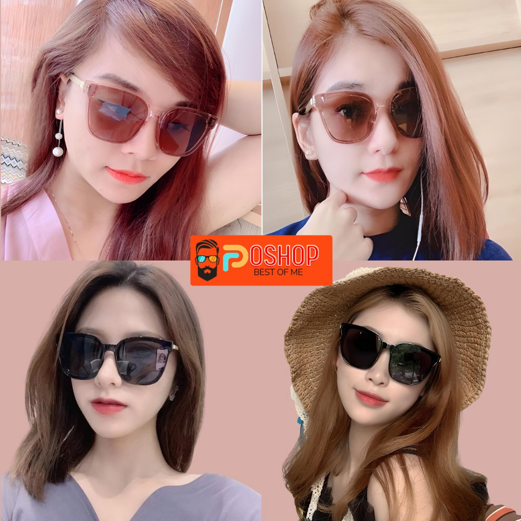 Kính râm thời trang unisex nam nữ gương kính mát POSHOP cao cấp gọng vuông chống tia uv400 màu sắc dễ đeo V35