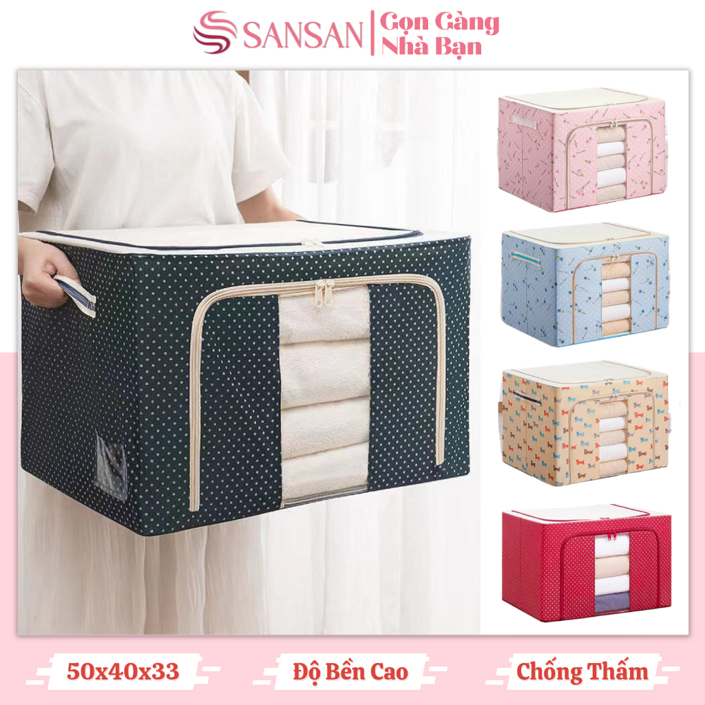 Túi vải đựng chăn màn, quần áo, hộp có khung thép chắc chắn. SANSAN HOUSE