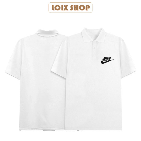 Áo polo Nike Hàng Cao Cấp thoáng mát form rộng tay lỡ unisex nam nữ tee cổ bẻ basic LOIX