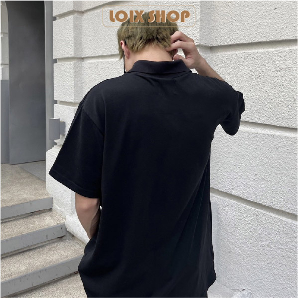 Áo polo Nike Hàng Cao Cấp thoáng mát form rộng tay lỡ unisex nam nữ tee cổ bẻ basic LOIX