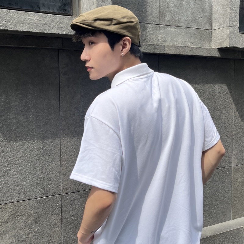 Áo polo Nike Hàng Cao Cấp thoáng mát form rộng tay lỡ unisex nam nữ tee cổ bẻ basic LOIX