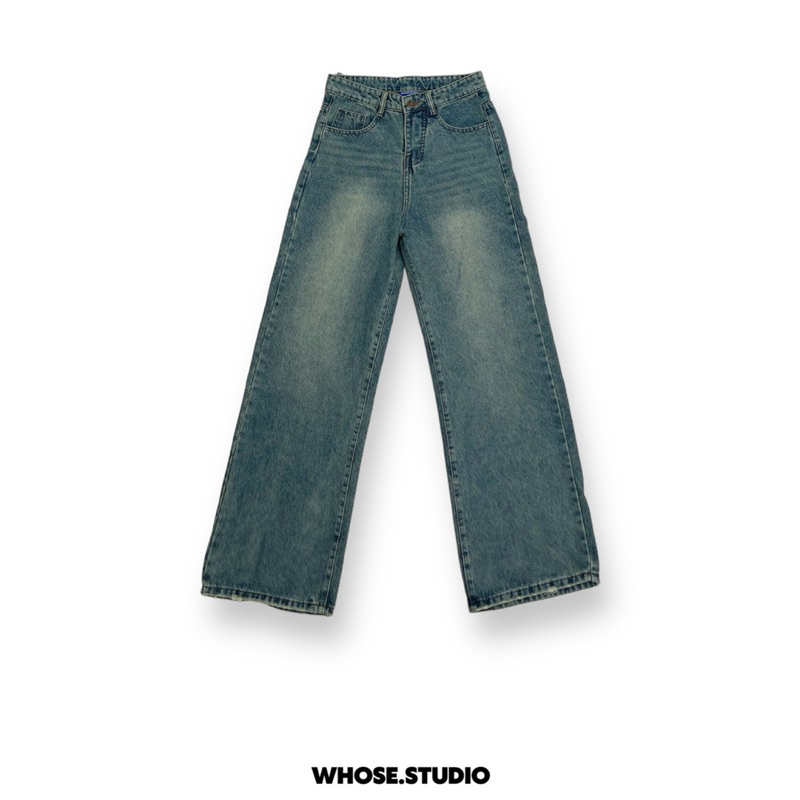 SEA WASH JEANS - Quần xanh wash ống siêu to 1003
