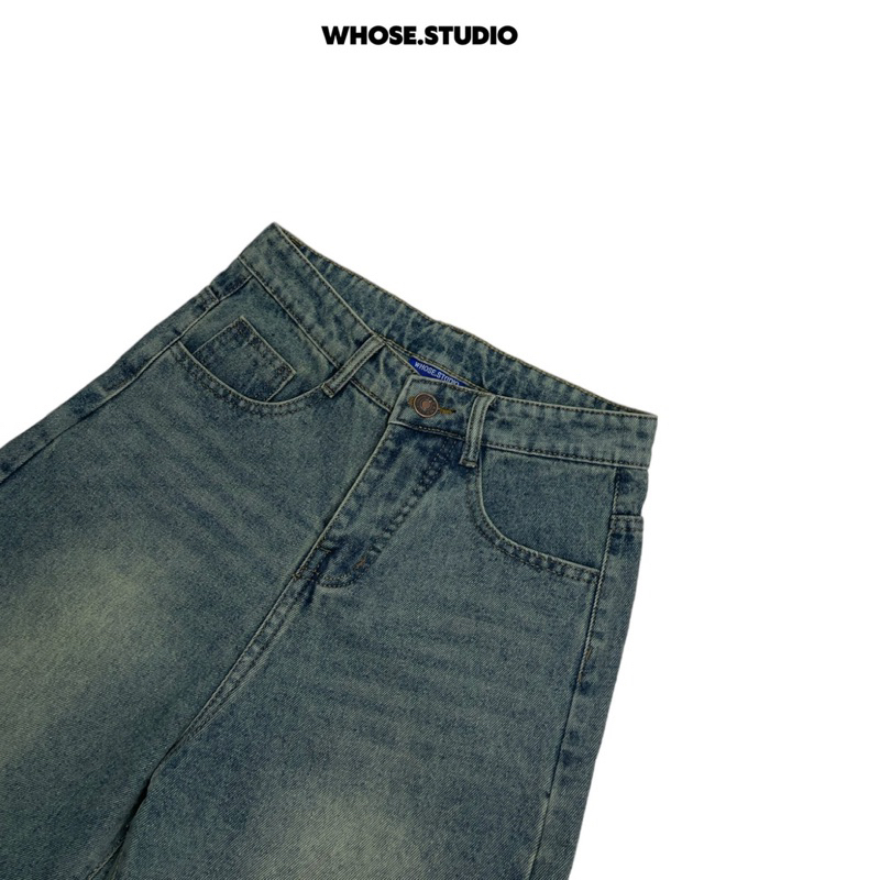 SEA WASH JEANS - Quần xanh wash ống siêu to 1003