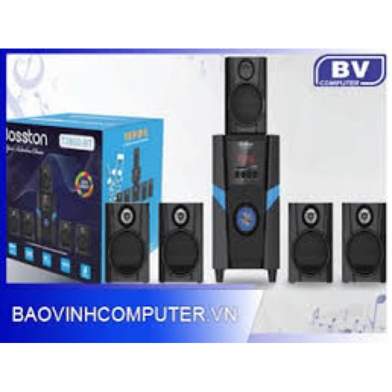 Loa vi tính 5.1 Bluetooth USB thẻ nhớ Bosston T3800-BT 45W led RGB 7 màu, nguồn 220V (Đen) - Hãng phân phối