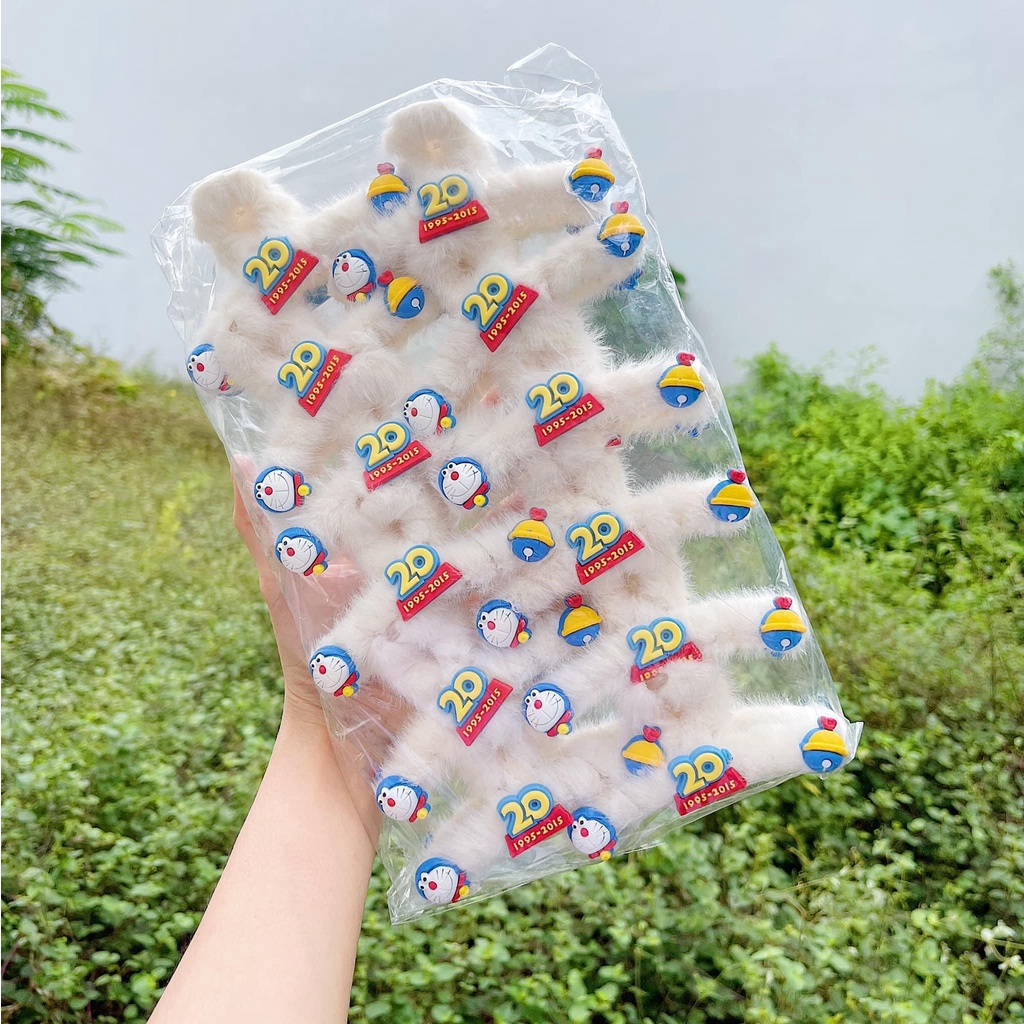 Kẹp tóc phối lông đính charm thú dễ thương thời trang cho nữ