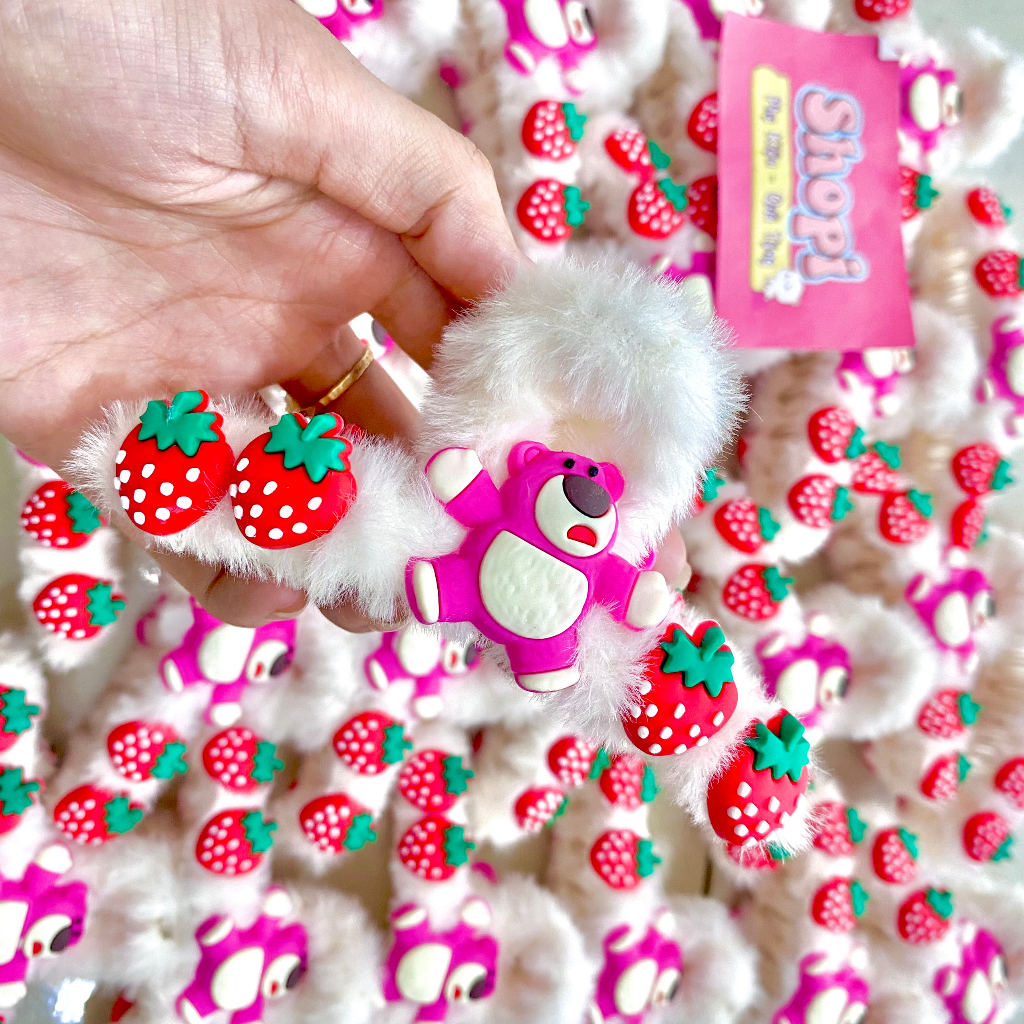 Kẹp tóc phối lông đính charm thú dễ thương thời trang cho nữ