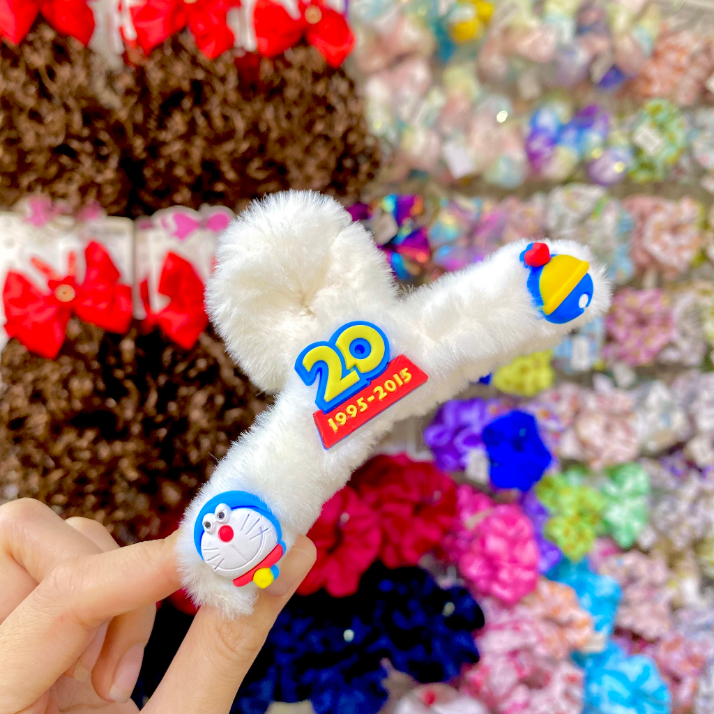 Kẹp tóc phối lông đính charm thú dễ thương thời trang cho nữ