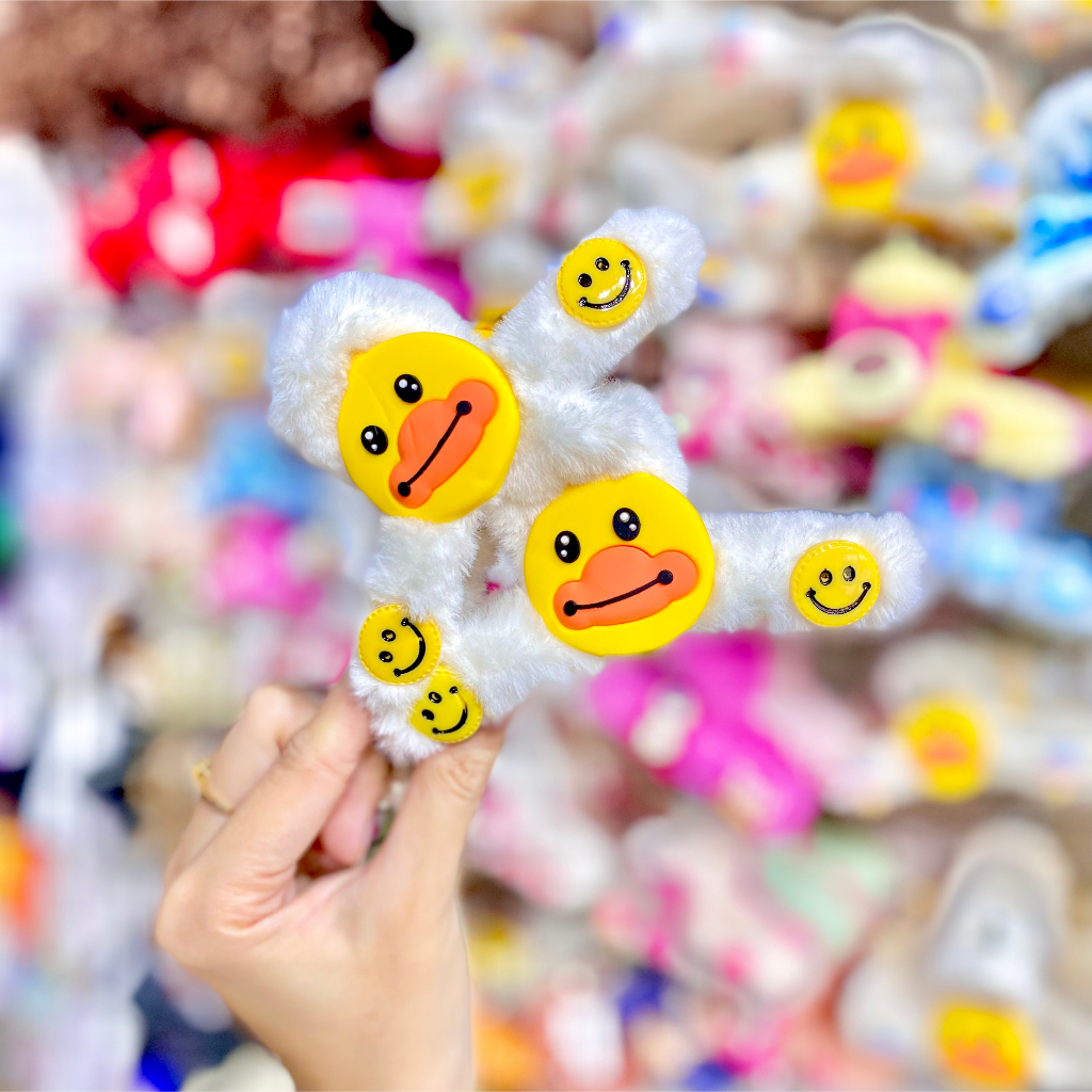 Kẹp tóc phối lông đính charm thú dễ thương thời trang cho nữ