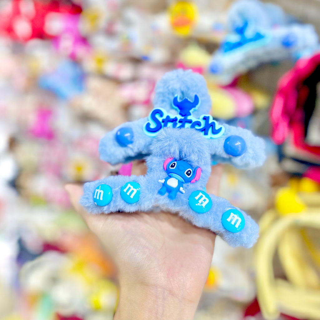 Kẹp tóc phối lông đính charm thú dễ thương thời trang cho nữ