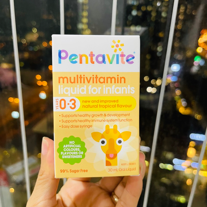 Vitamin tổng hợp (Vitamin A, B1, B2, B3, B6, C, D3) cho bé 0-3 tuổi Pentavite 30ml